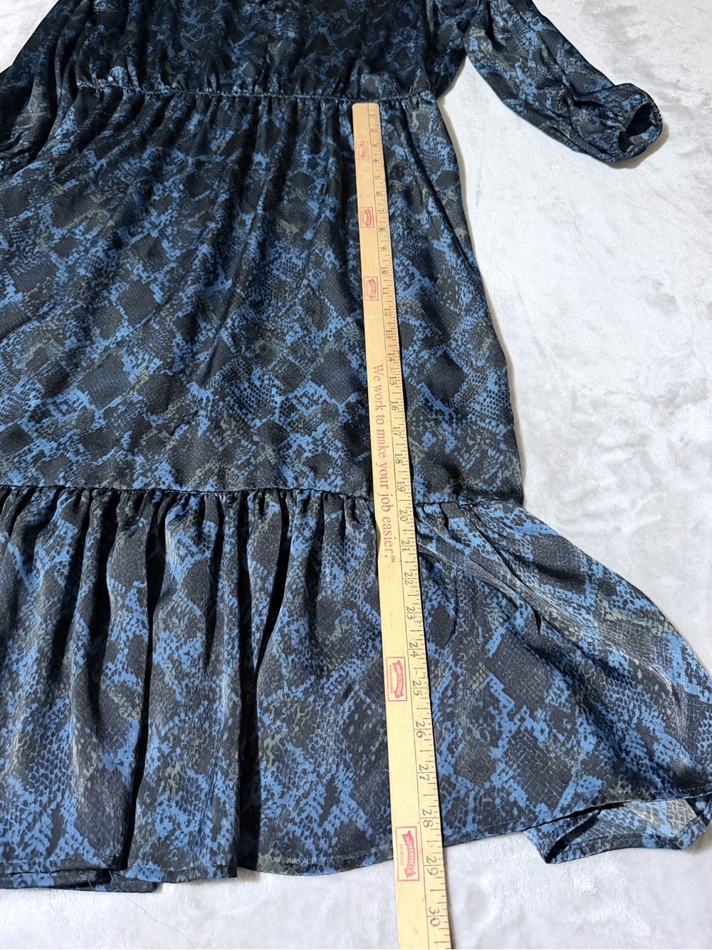 Black Tape_ Navy Snake-Print Midi Dress - Picture 9 of 10